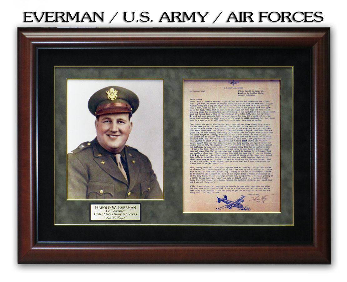 Everman - U.S. Army / Air Forces presentation from Badge Frame