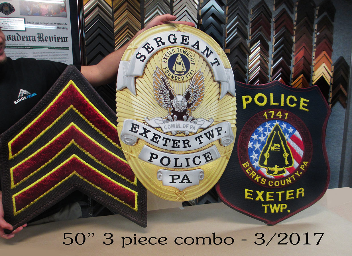 Exeter PD Sergeant Badge/Patch
          Combo from Badge Frame