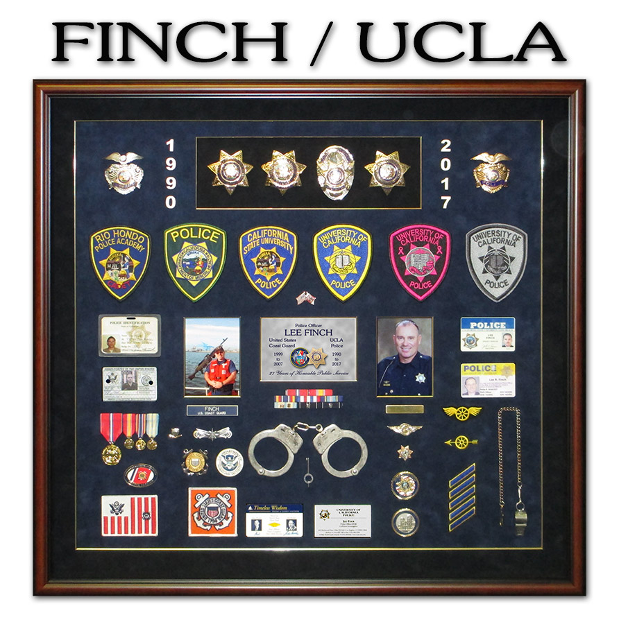 UCLA Police Shadowbox from Badge Frame
          for Finch