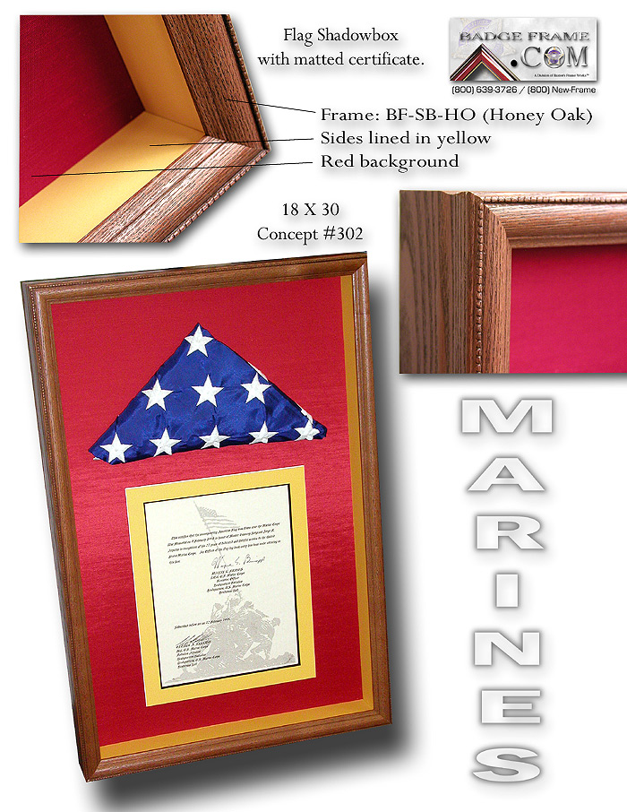 Marine Flag Shadowbox