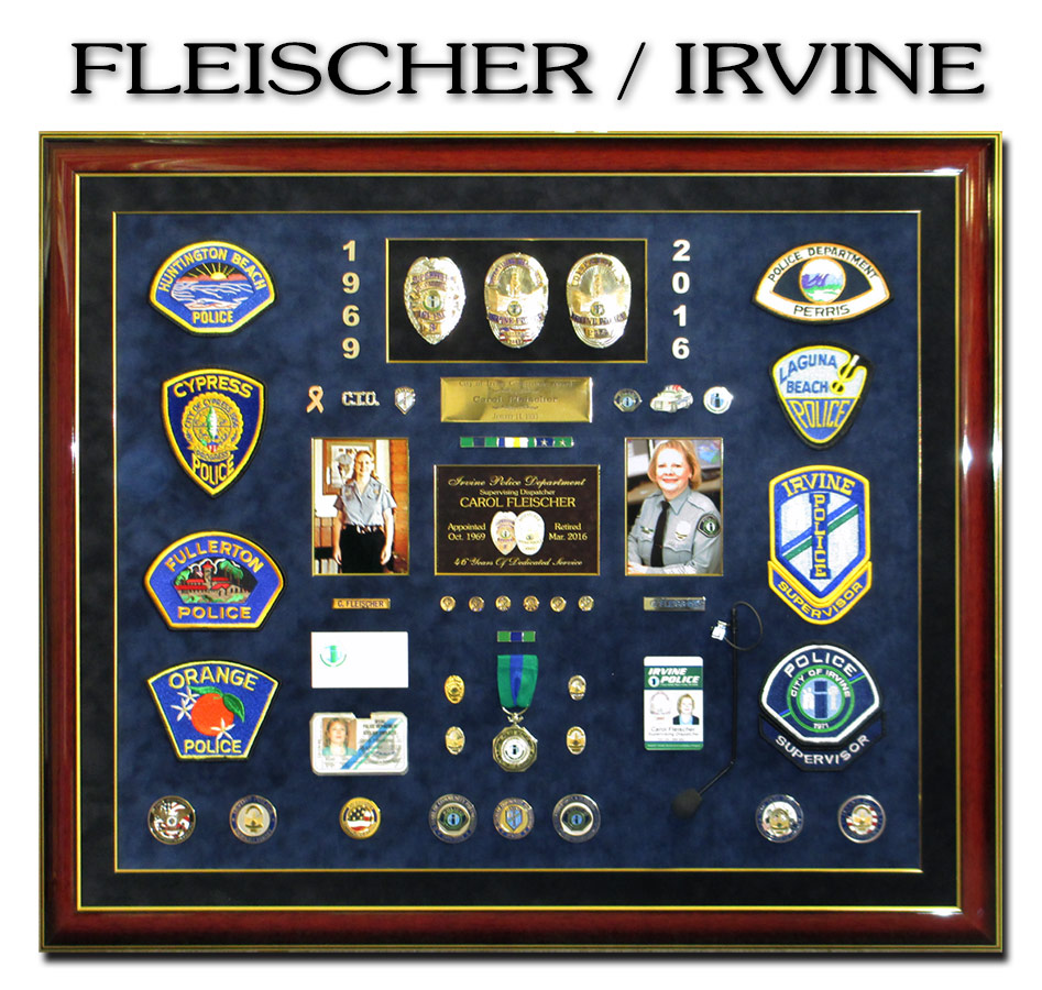 Fleischer - Irvine PD
              Dispatcher Career Shadowbox Presentation from Badge Frame