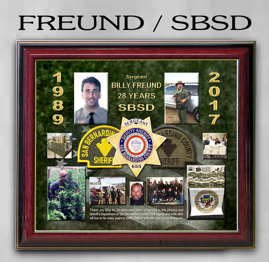 Sheriff Retirement Presentation from Badge Frame for
          Freund - Riverside County Sheriff