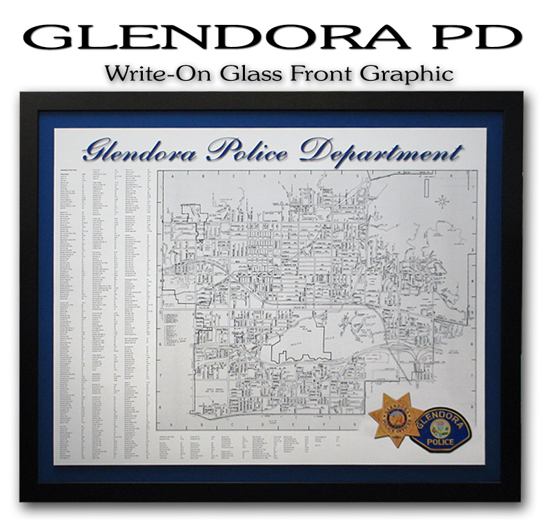 Glendora PD - Write-On Glass front