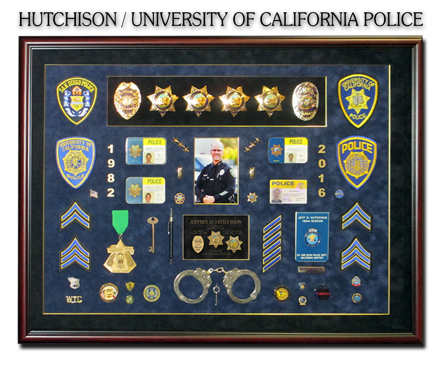 Hutchison - University of Irvine - Badge Frame Shadowbox