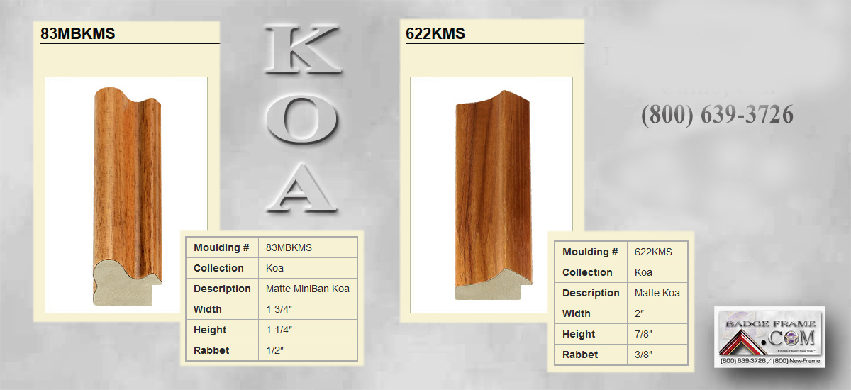 KOA WOOD - Custom Frames from Badge
          Frame & Baxter's Frame Works