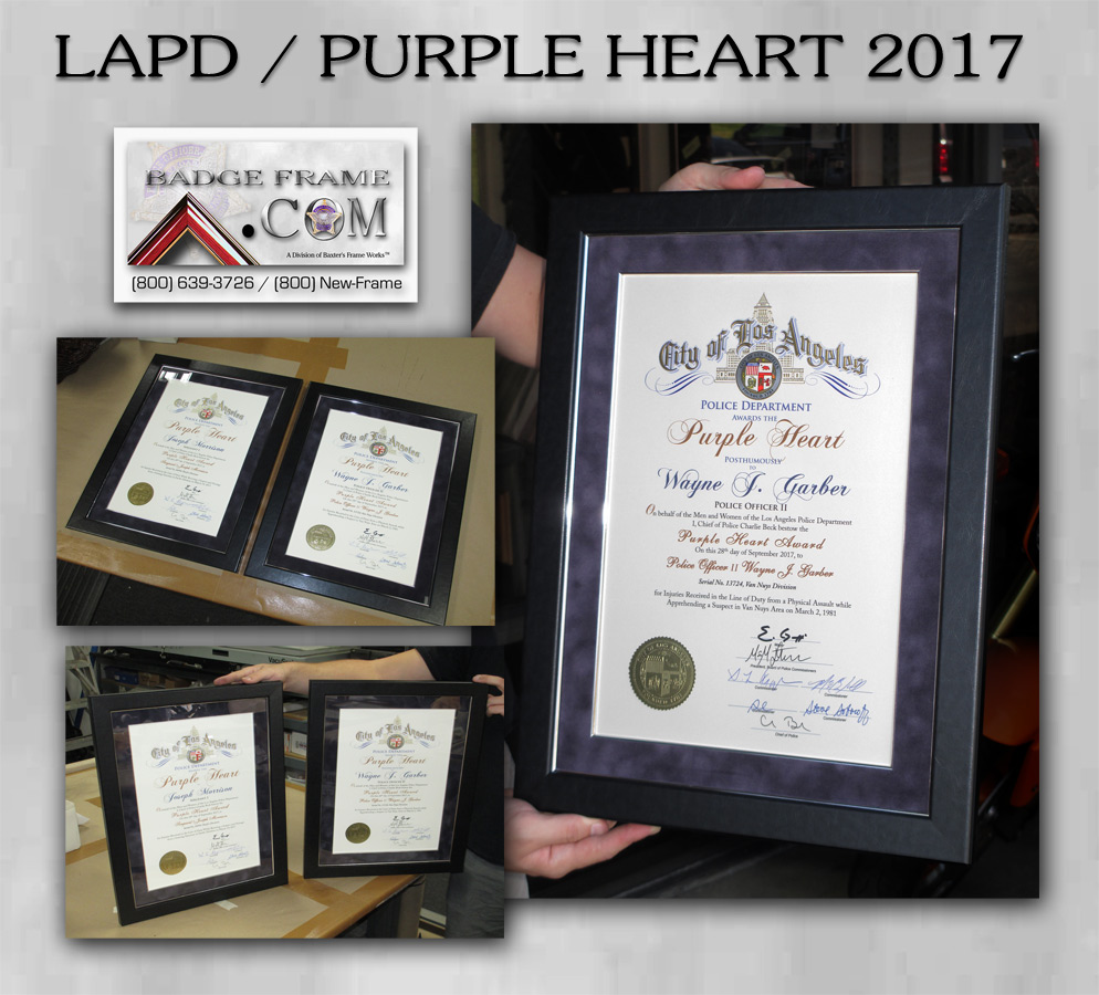 LAPD Purple Heart Awards from Badge Frame 2017