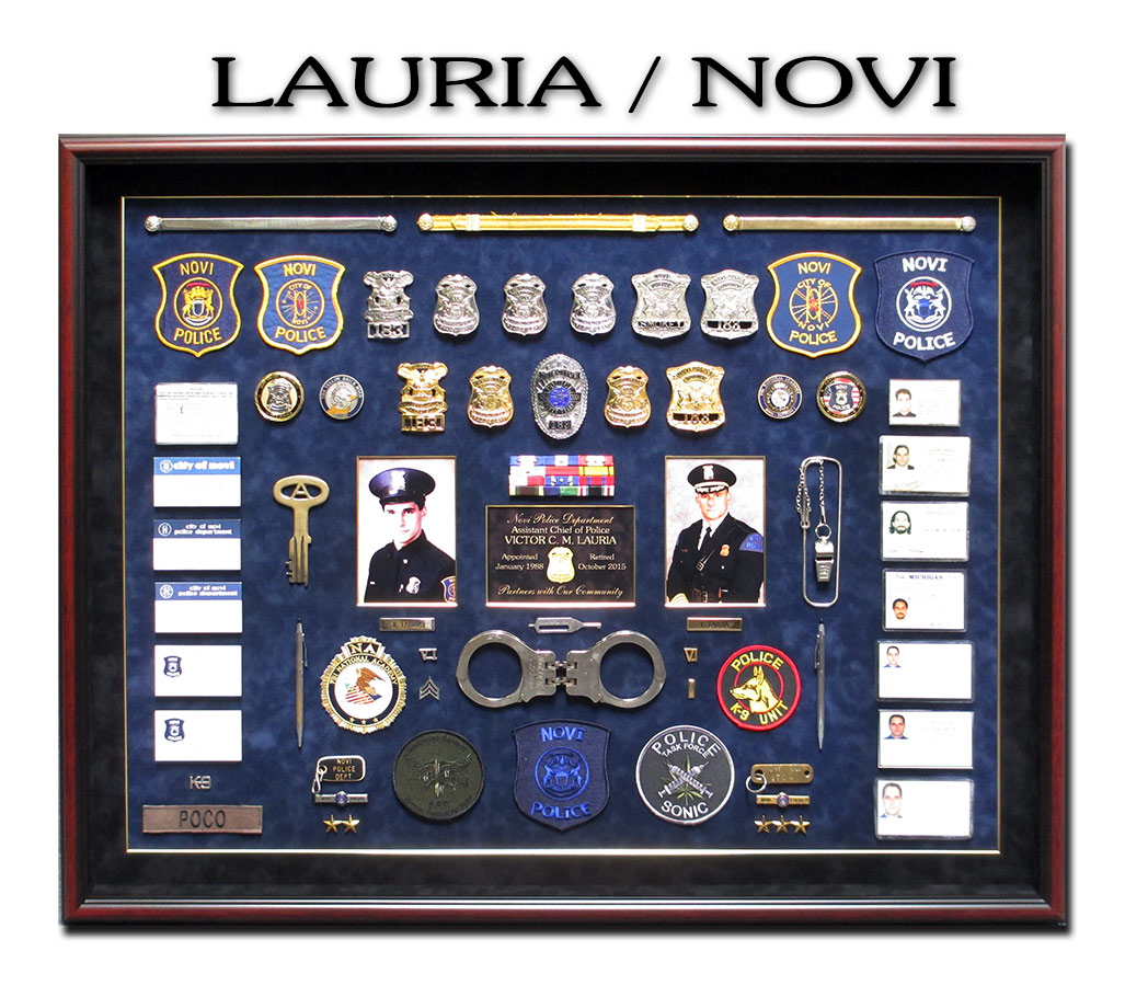 Lauria - Novi PD Police Retirement
            Shadowbox Presentation from Badge Frame