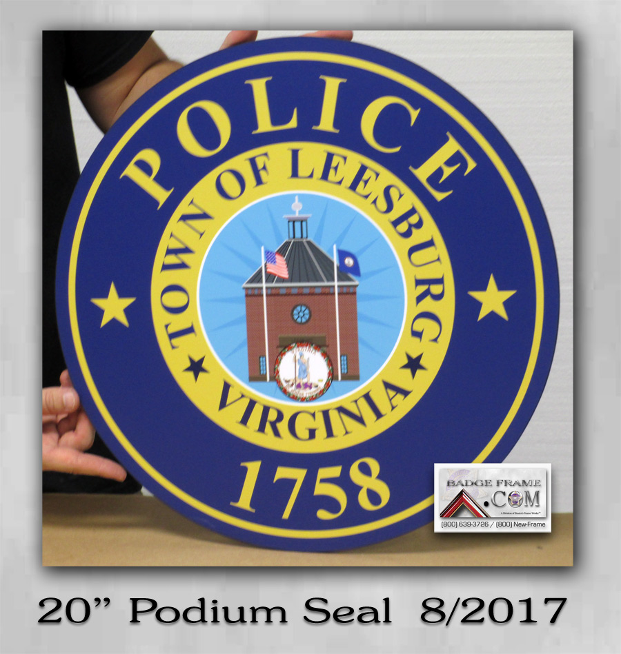 Podium Seal for Leesburg PD Podium from Badeg Frame