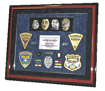 Framed Police Badges - Mt Laurel PD - Shuren