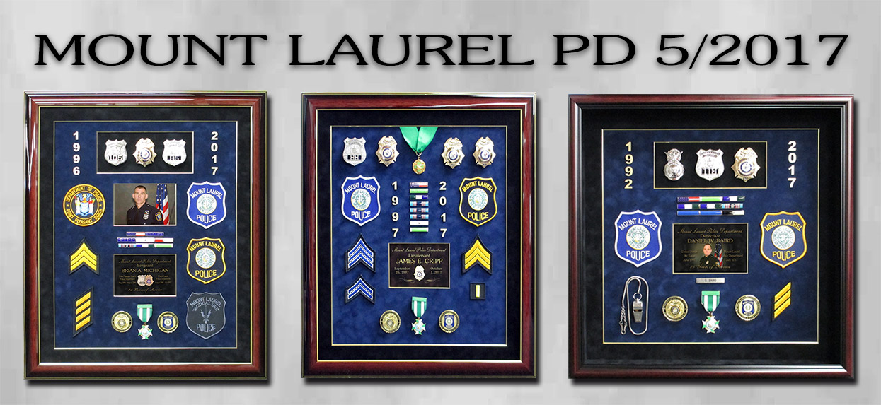 Mount Laurel PD -
          Police Retirement Shadowboxes from Badge Frame