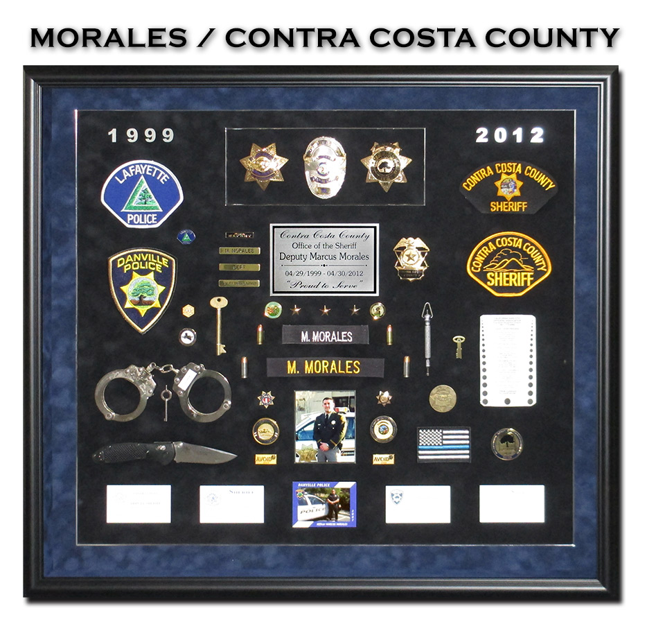 Morales -
          Contra Costa County Sheriff Retirement Shadowbox from Badge
          Frame