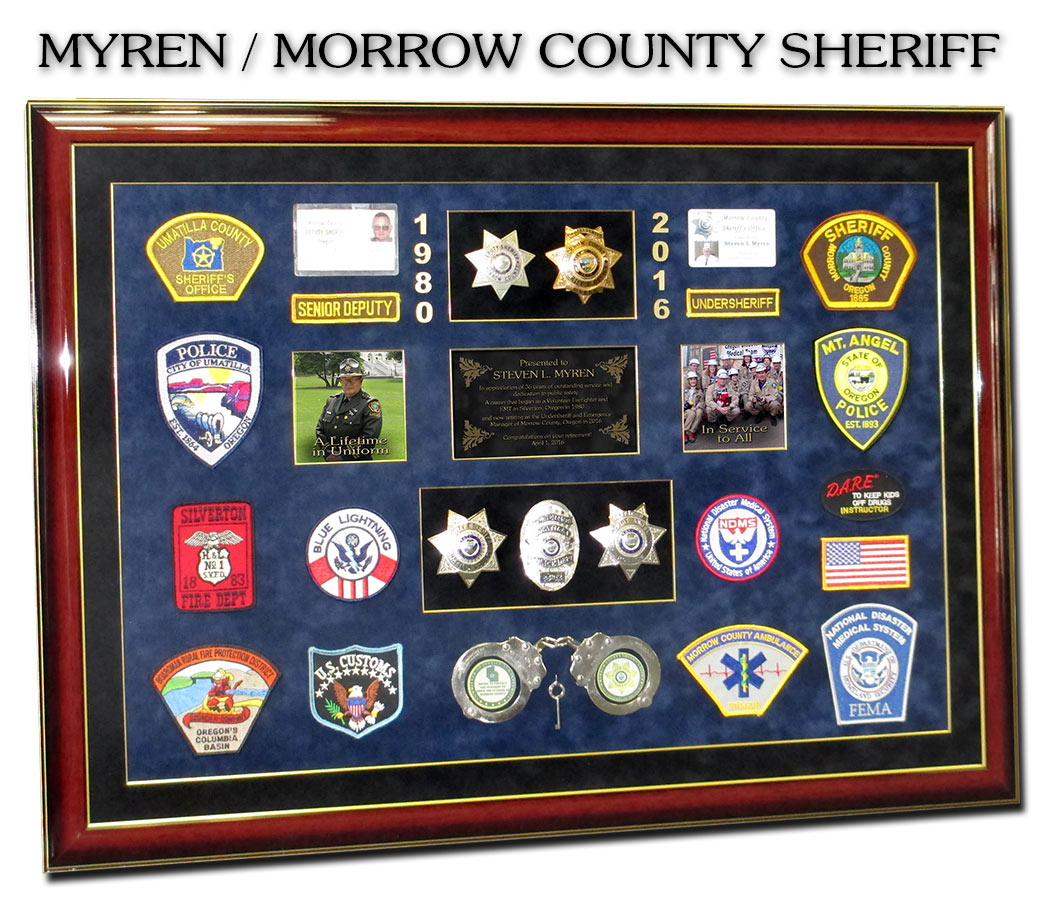 Myren / Morrow Count Sheriff presentation from Badge
              Frame