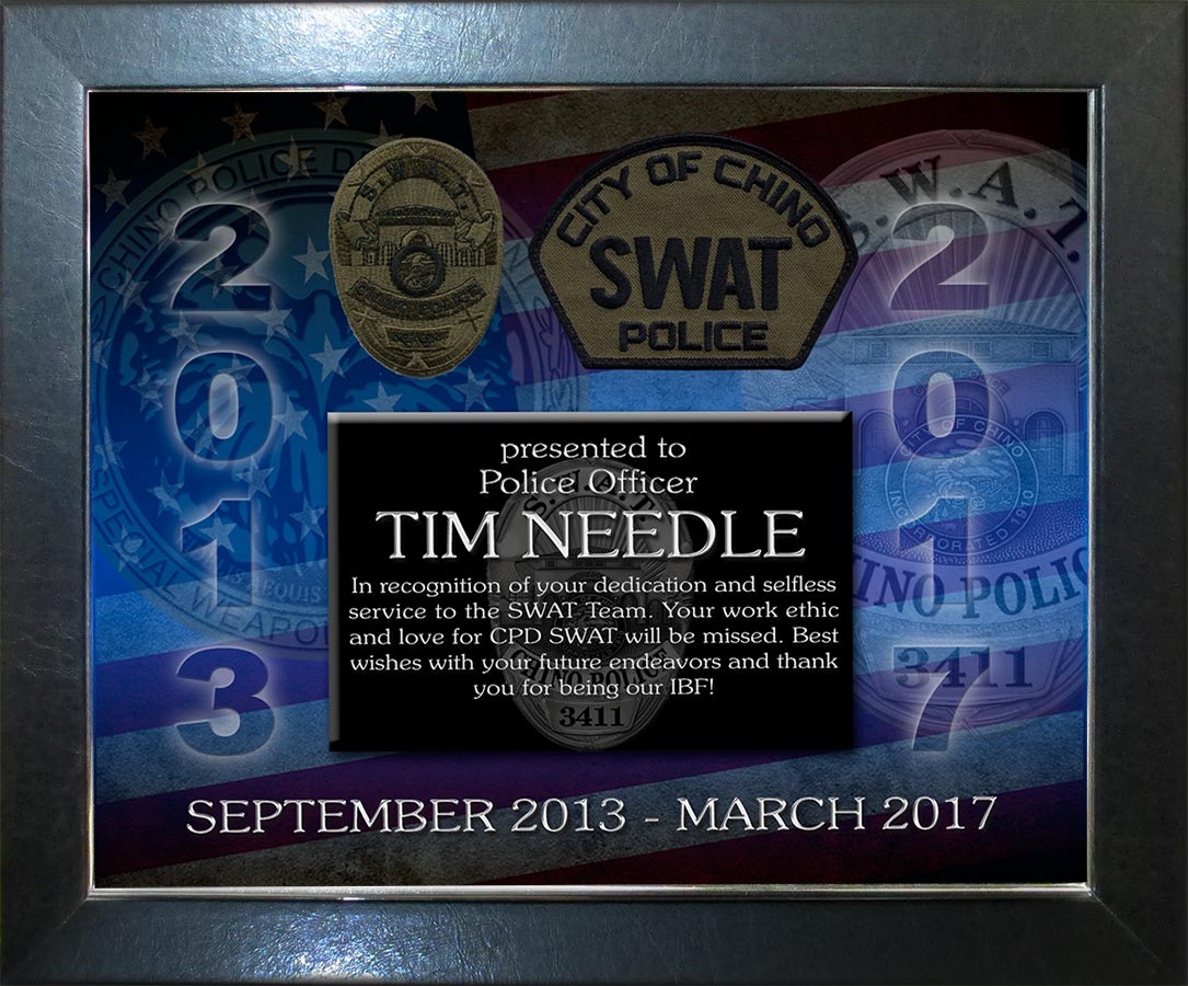 Chino Swat
          Recognition Plaque from Badge Frame for Needles