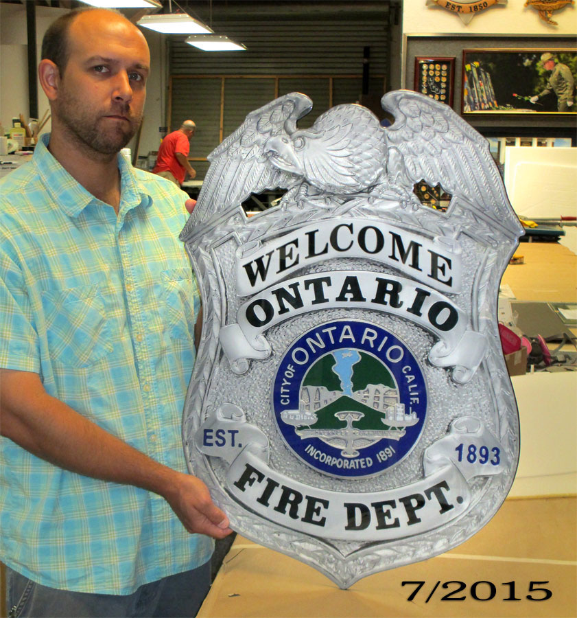 Ontario PD
          Front Counter Badge from Badge Frame
