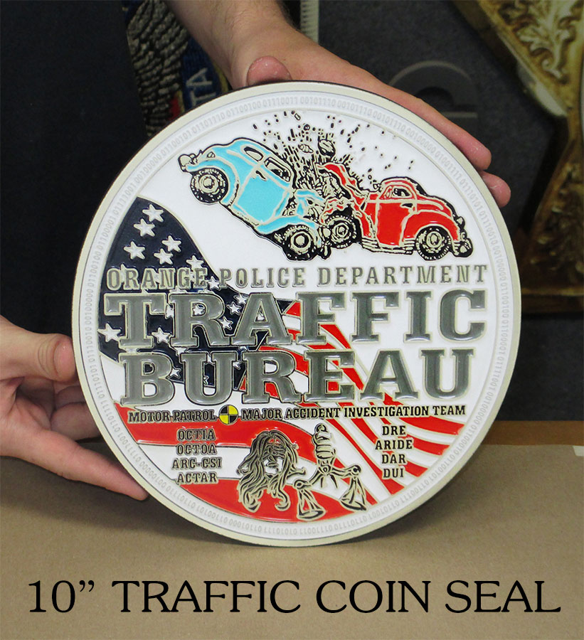 Orage PD Traffic Seal from Coin
          from Badge Frame