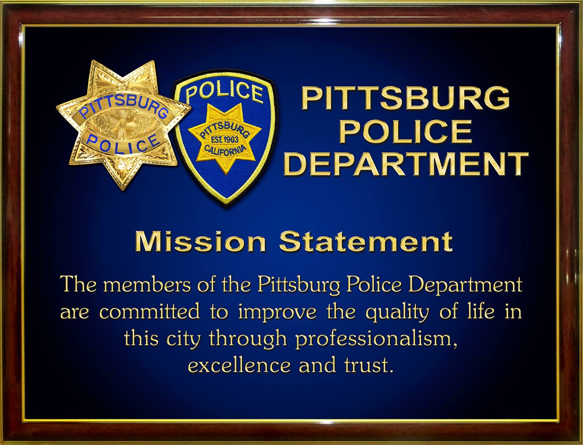 Pittsburg PD Mission Statement from Badge Frame
