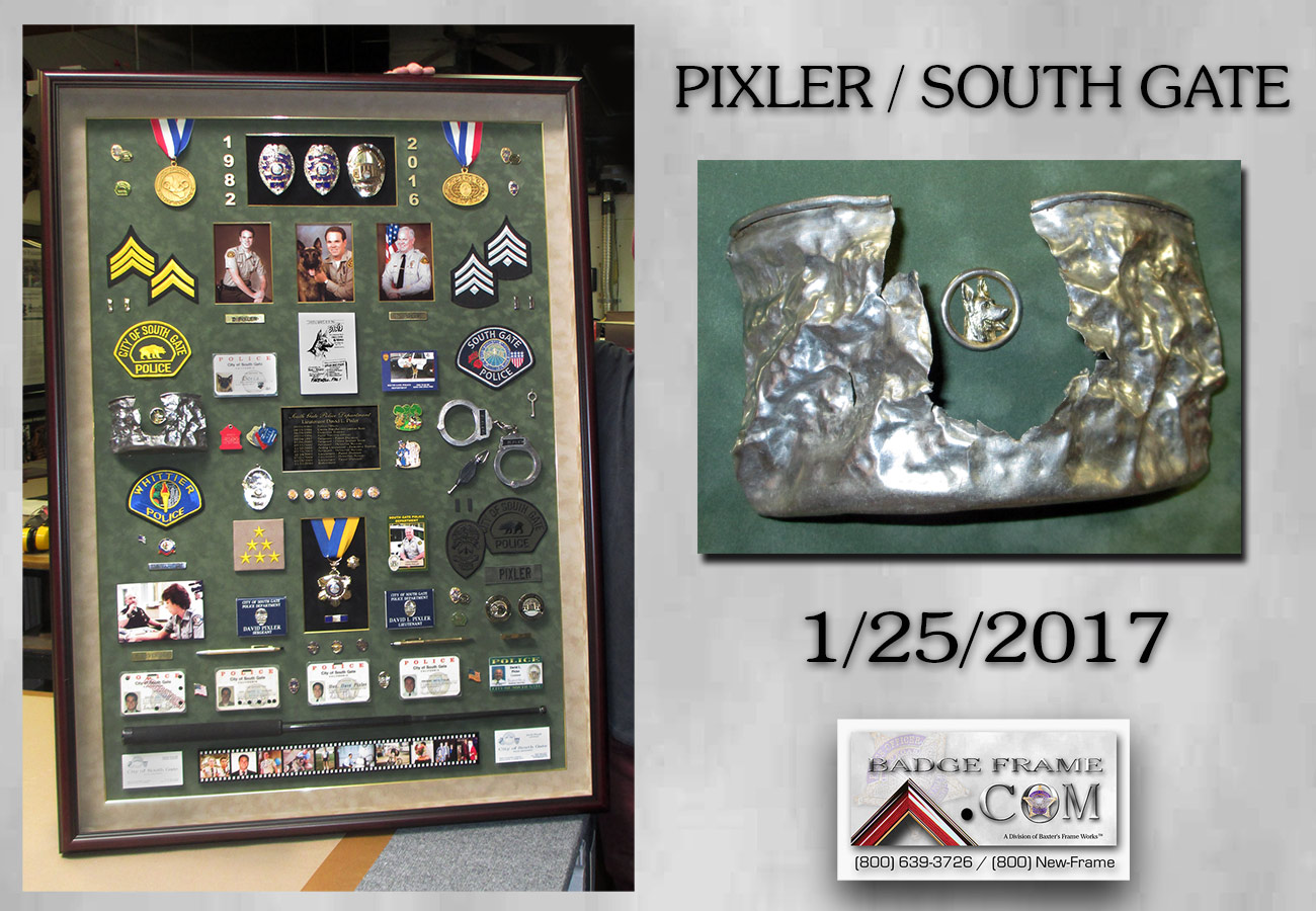 Pixer - South
            Gate PD Police Retirement Shadowbox from Badge Frame