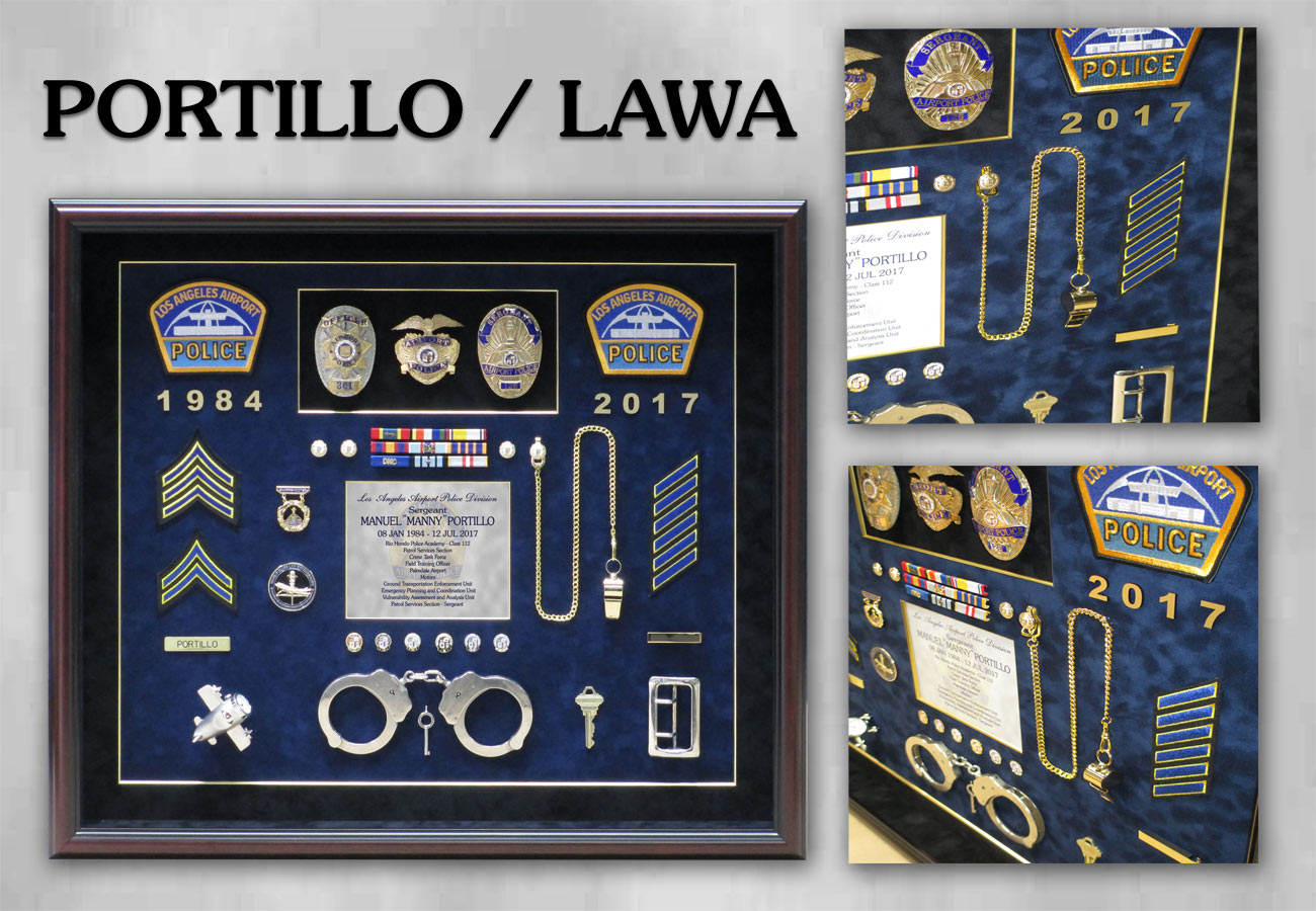 Portillo /
            LAWA Police Shadowbox from Badge Frame