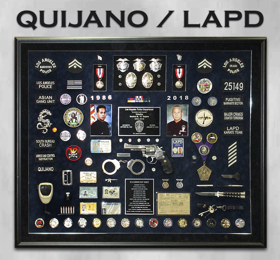Quijano / LAPD Retirement Presentation from Badge Frame