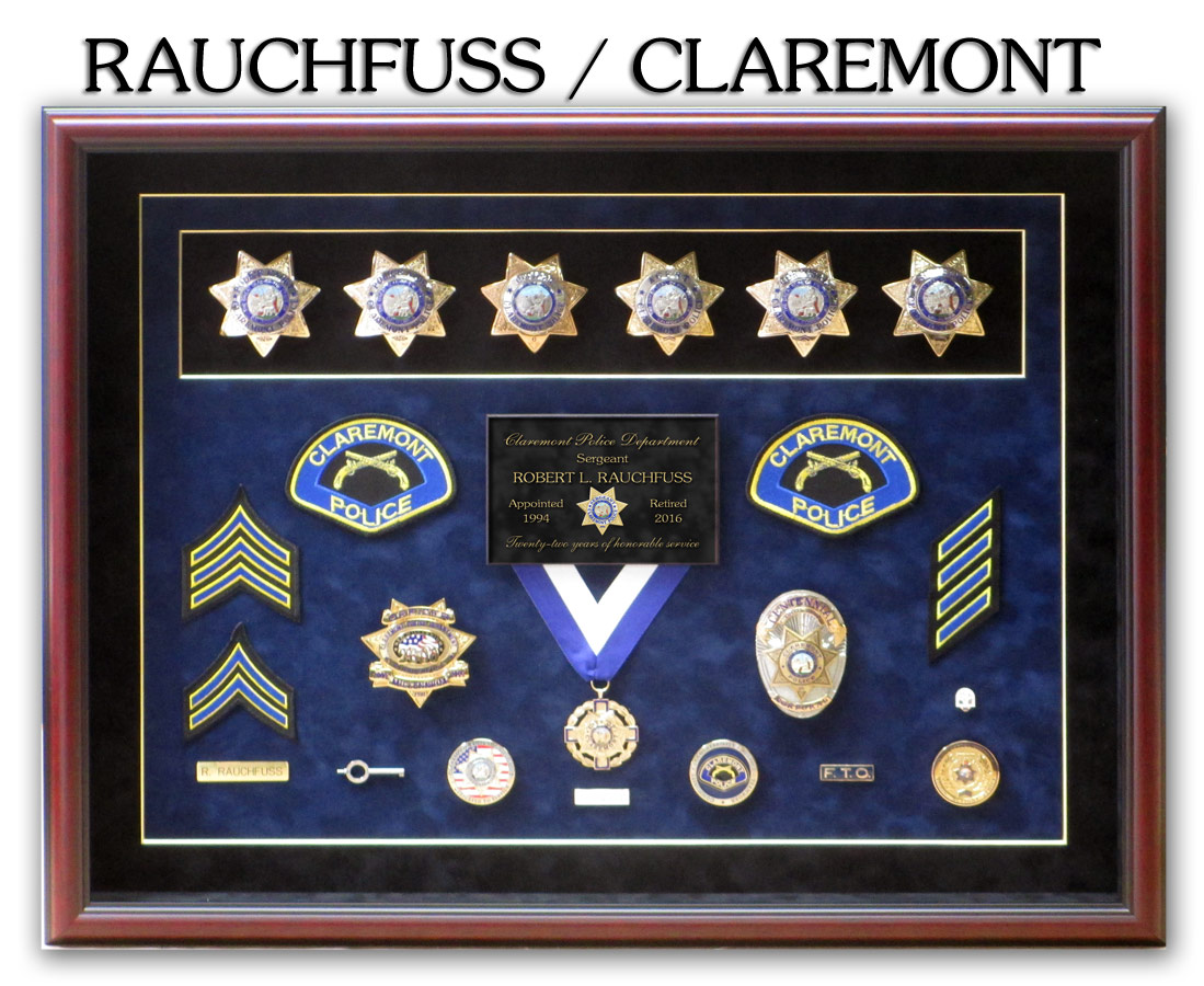 Calremont PD - Rauchfuss Police Retirement Presentation from Badge Frame
