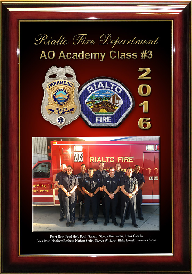 Rialto FD Academy presentation from Badge Frame