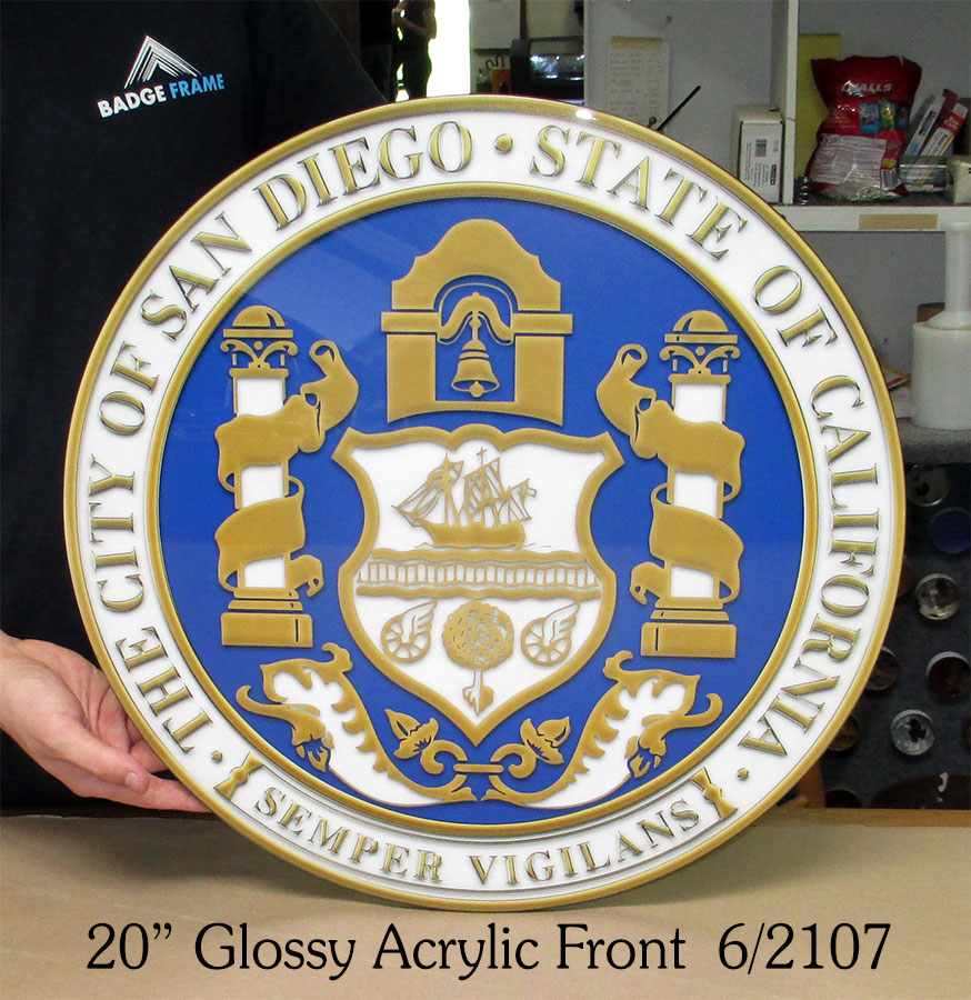 San Diego Glossy Acrylic Seal from
          Badge Frame