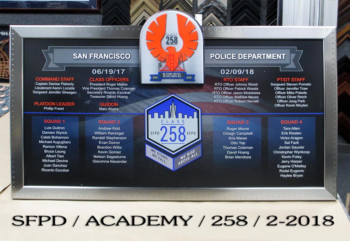 San Fracisco Police Academy Class 258 presentation from Badge Frame