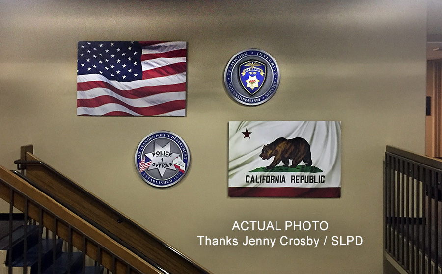 San Leandro PD wall
                        items from Badge Frame