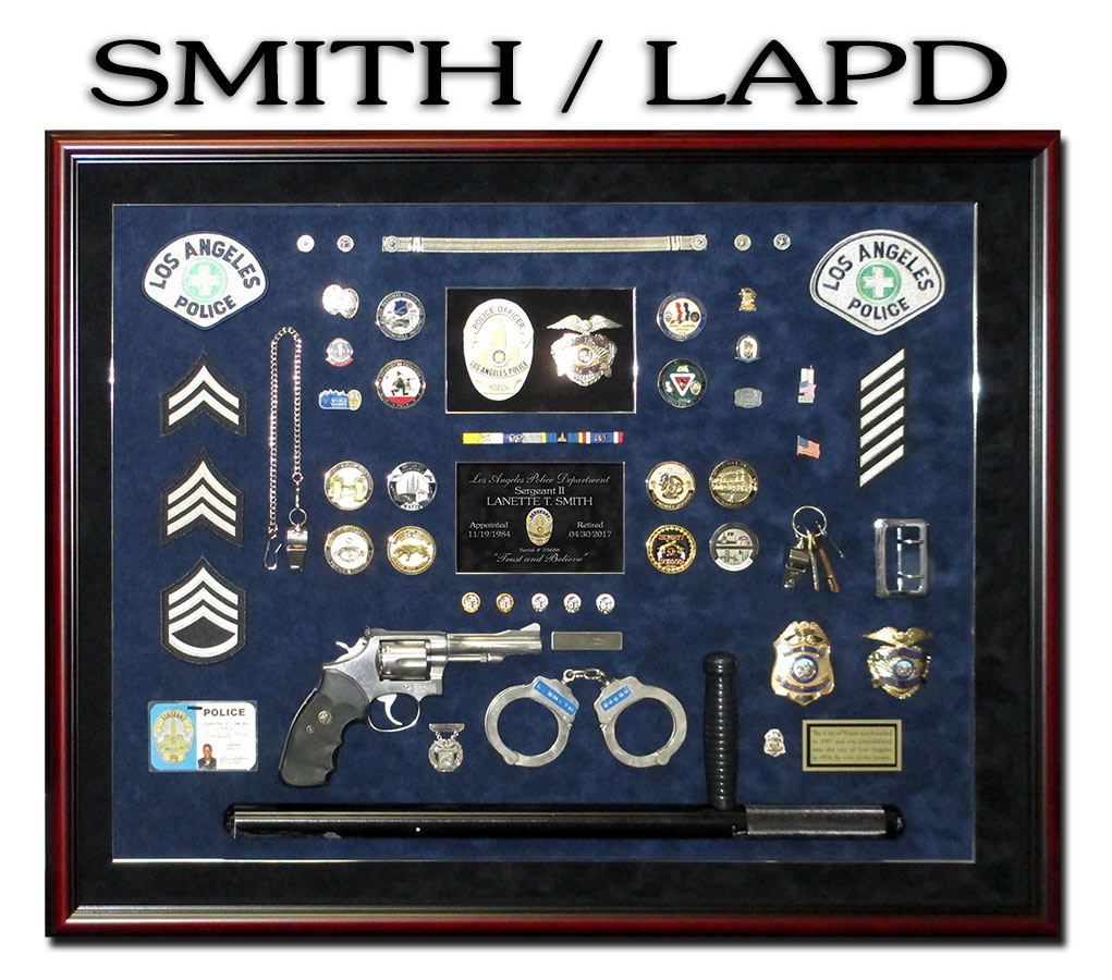 LAPD Police Shadowbox from Badge Frame for Smith.