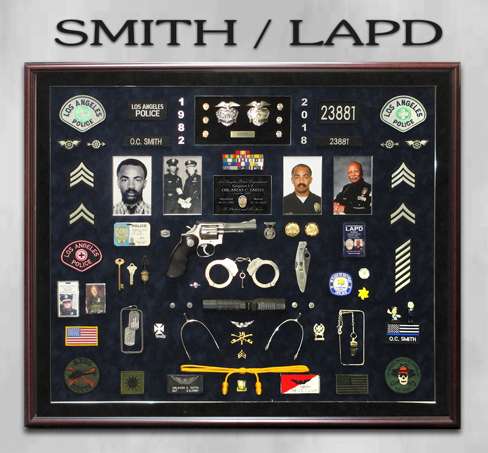 Smith / LAPD Retirement Shadowbox from Badge Frame