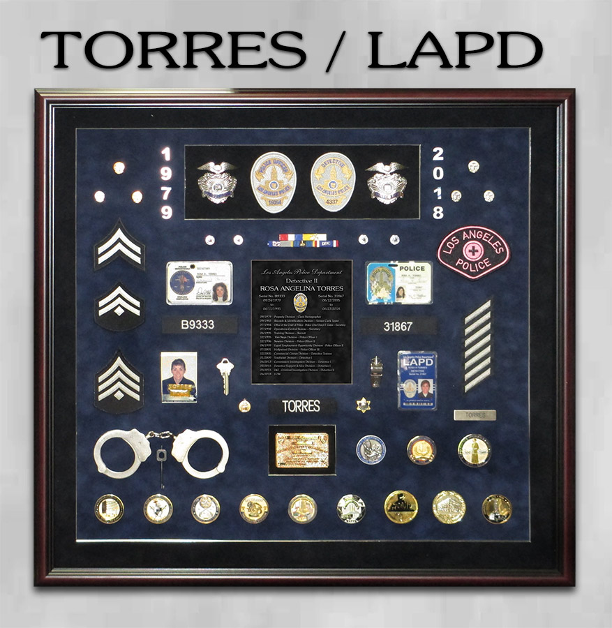 Torres / LAPD Retirement Shadowbox from Badge Frame