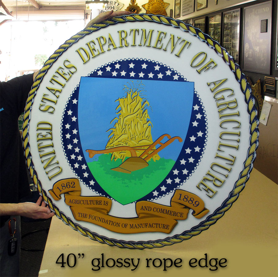 US Dept. of Agriculture 40" Seal
          from Badge Frame
