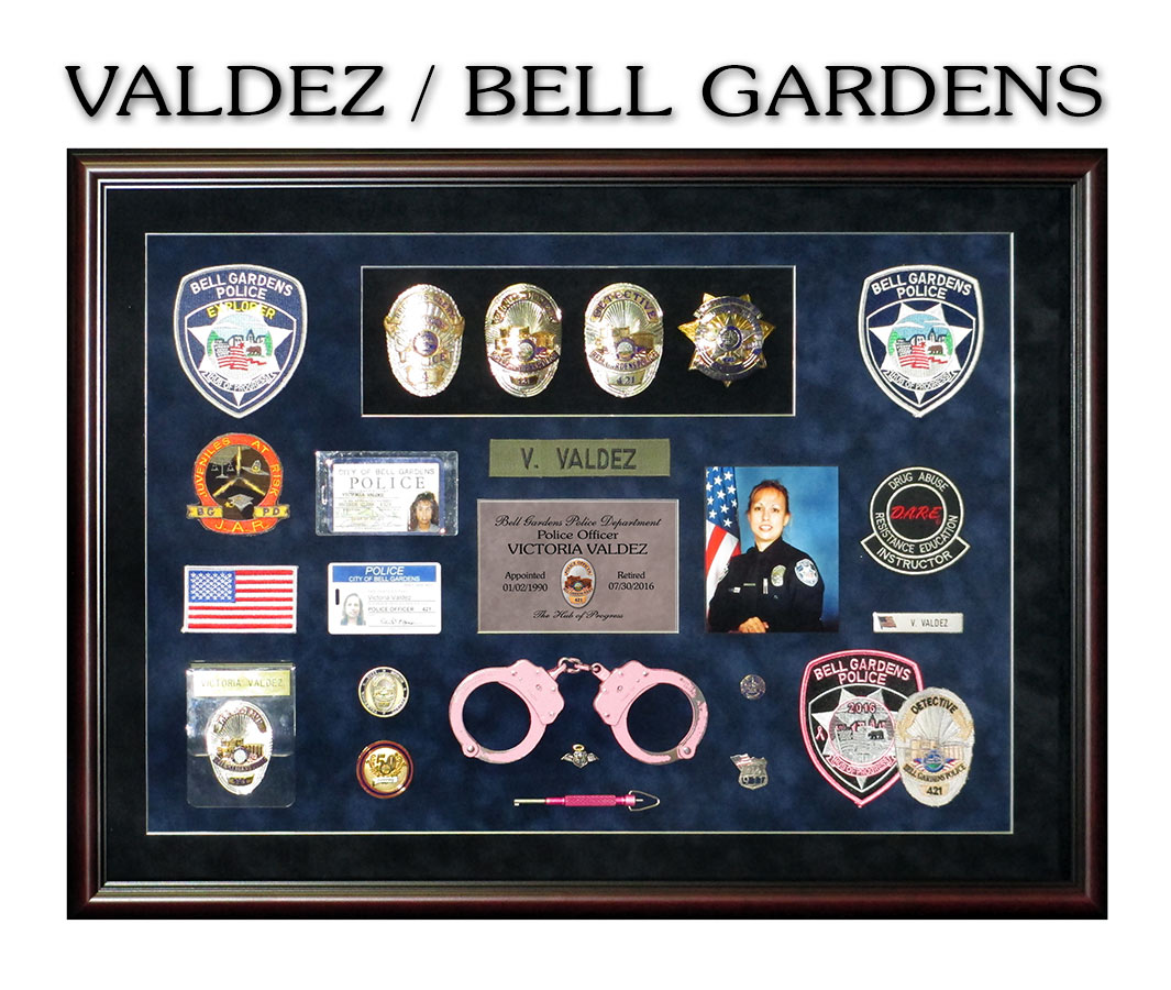 Valdez
            - Bell Gardens Police Retirement Presentation from Badge
            Frame