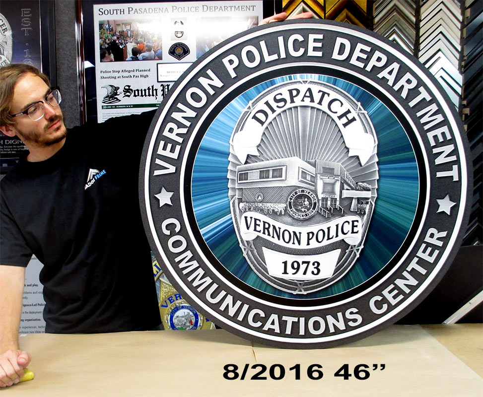 Vernon PD - Dispatch Seal from Badge
                          Frame 8/2016