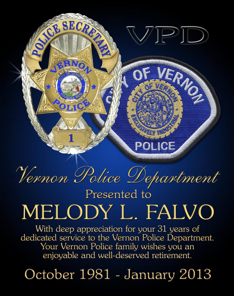 Vernon PD Recognition
                Plaques
