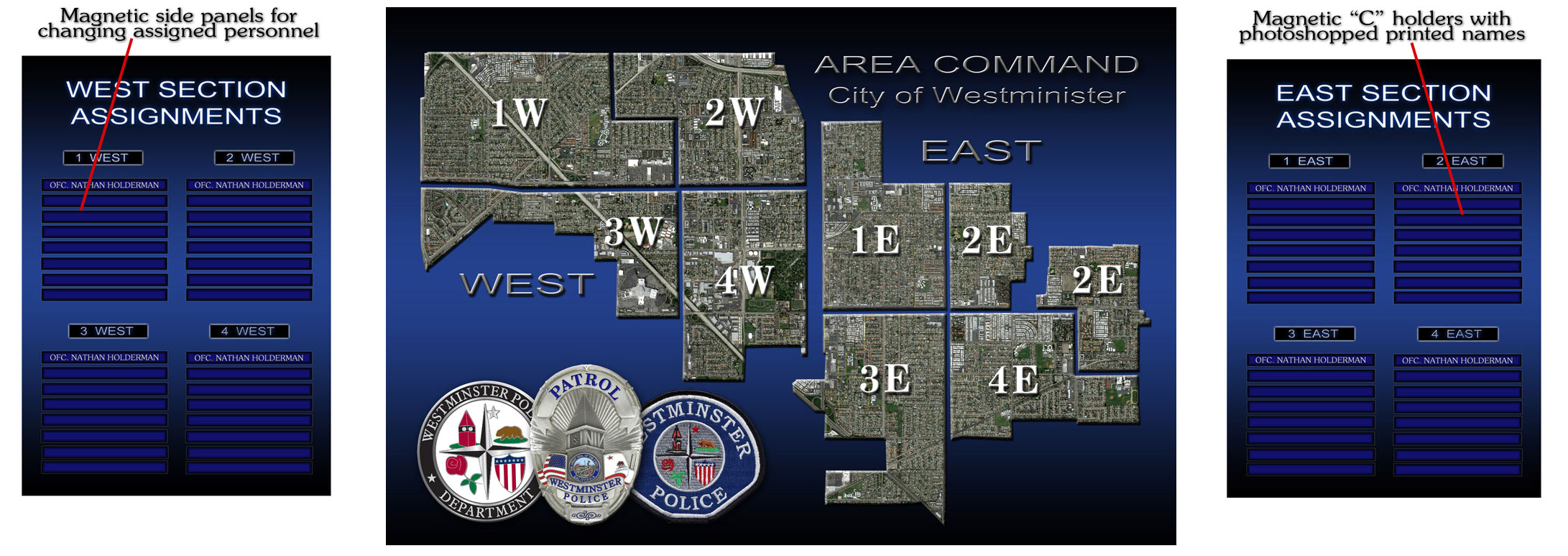 Westminister PD - Area Command Map Graphic