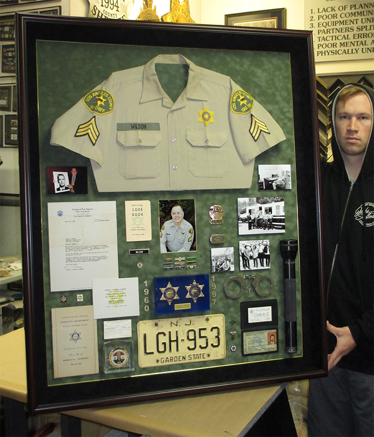 Larry Wilson - Los Angels County
              Sheriff - Career Showcase Shadowbox from Badge Frame